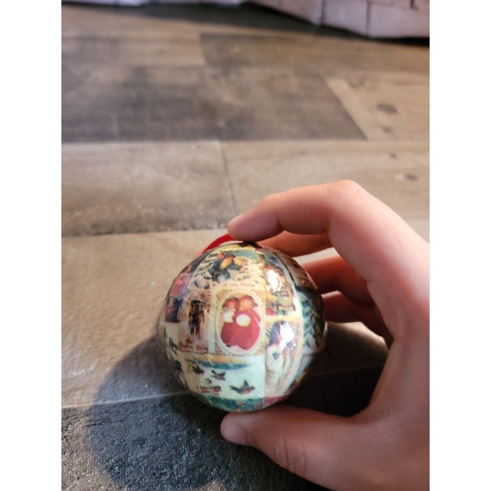 Vintage religious family winter Christmas ball‎ ornament Xmas